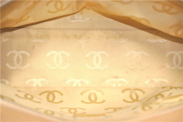 Authentic CHANEL Wild Stitch Matelasse Calf Skin Shoulder Hand Bag Beige J1511