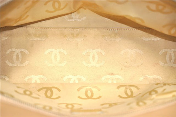 Authentic CHANEL Wild Stitch Matelasse Calf Skin Shoulder Hand Bag Beige J1511