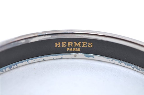 Authentic HERMES Email PM Bangle Animal Motif Silver Gray Box J1518