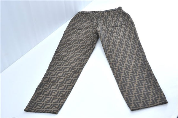 Authentic FENDI Zucca Pants Cotton USA 27inches Brown Black J1522