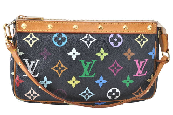 Louis Vuitton Monogram Multicolor Pochette Accessoires Pouch M92648 Black J1541