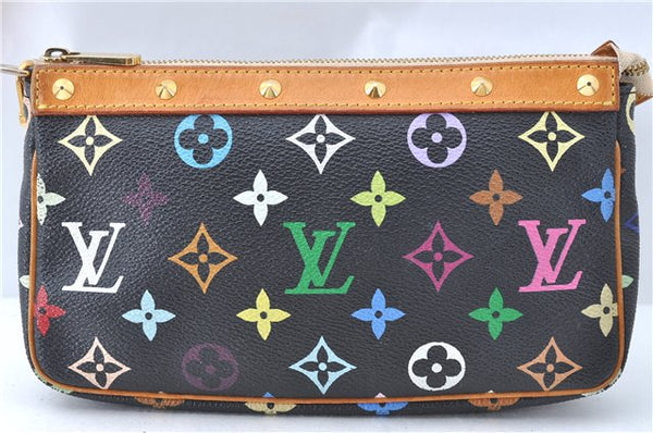 Louis Vuitton Monogram Multicolor Pochette Accessoires Pouch M92648 Black J1541