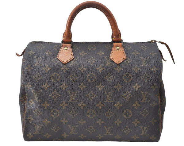 Authentic Louis Vuitton Monogram Speedy 30 Hand Boston Bag M41526 LV J1548