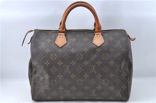 Authentic Louis Vuitton Monogram Speedy 30 Hand Boston Bag M41526 LV J1548