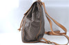 Authentic CELINE Macadam Blason Pattern Backpack PVC Leather Brown J1557