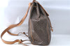 Authentic CELINE Macadam Blason Pattern Backpack PVC Leather Brown J1557
