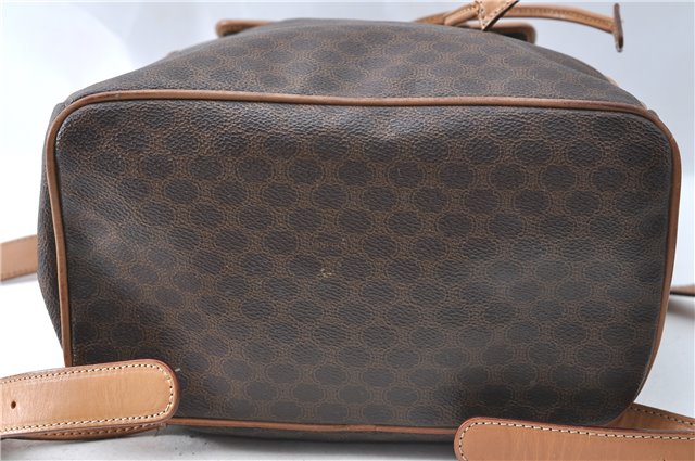 Authentic CELINE Macadam Blason Pattern Backpack PVC Leather Brown J1557