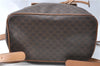 Authentic CELINE Macadam Blason Pattern Backpack PVC Leather Brown J1557