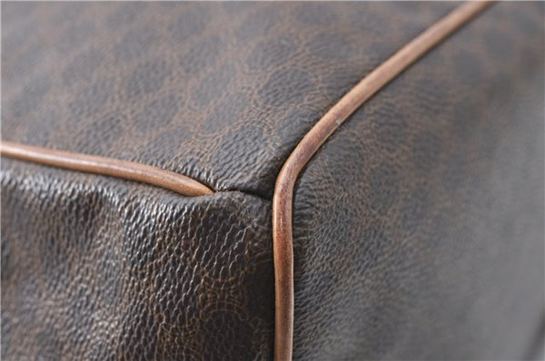 Authentic CELINE Macadam Blason Pattern Backpack PVC Leather Brown J1557