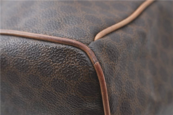 Authentic CELINE Macadam Blason Pattern Backpack PVC Leather Brown J1557