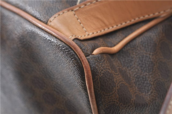 Authentic CELINE Macadam Blason Pattern Backpack PVC Leather Brown J1557
