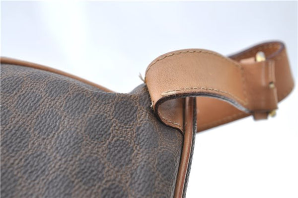 Authentic CELINE Macadam Blason Pattern Backpack PVC Leather Brown J1557