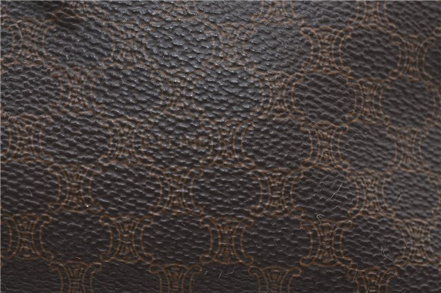 Authentic CELINE Macadam Blason Pattern Backpack PVC Leather Brown J1557