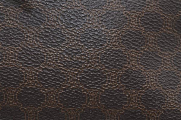 Authentic CELINE Macadam Blason Pattern Backpack PVC Leather Brown J1557