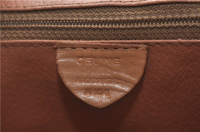 Authentic CELINE Macadam Blason Pattern Backpack PVC Leather Brown J1557