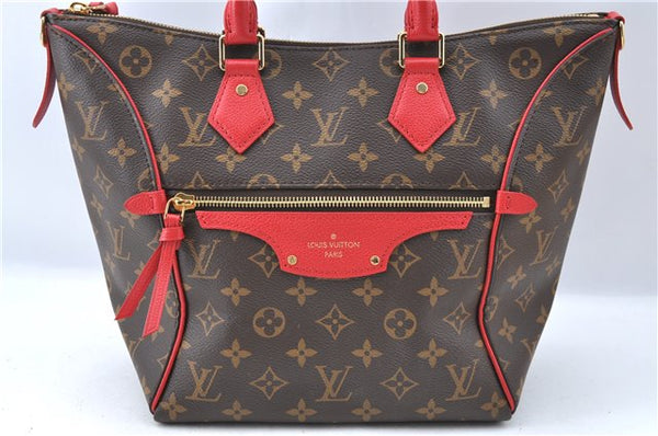 Auth Louis Vuitton Monogram Tournelle PM 2Way Shoulder Tote Bag M44027 Red J1558