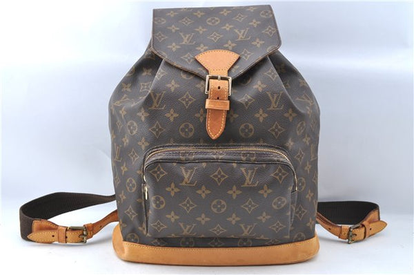 Authentic Louis Vuitton Monogram Montsouris GM Backpack M51135 LV J1575