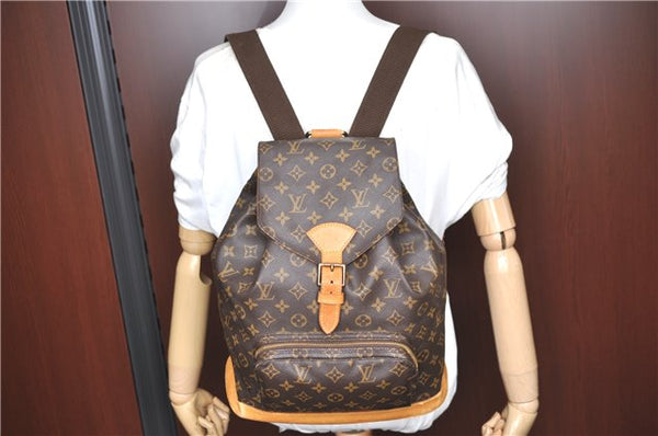 Authentic Louis Vuitton Monogram Montsouris GM Backpack M51135 LV J1575