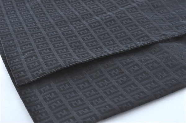 Authentic FENDI Zucchino Skirt Cotton USA 2 Leather Black J1584
