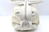 Auth CHANEL Wild Stitch Matelasse Calf Skin Hand Boston Bag Ivory White CC J1585