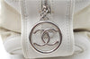 Auth CHANEL Wild Stitch Matelasse Calf Skin Hand Boston Bag Ivory White CC J1585