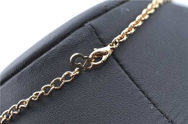 Authentic Christian Dior Gold Tone Chain Pendant Necklace CD J1586