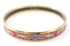 Authentic HERMES Email PM Bangle Bird's Feathers Motif Gold Red Box J1599