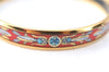 Authentic HERMES Email PM Bangle Bird's Feathers Motif Gold Red Box J1599