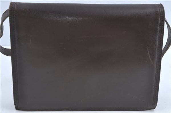 Authentic YVES SAINT LAURENT Shoulder Clutch Bag Purse Leather Brown Junk J1612