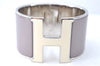 Authentic HERMES Bangle ClicH Silver Light Purple Box J1619