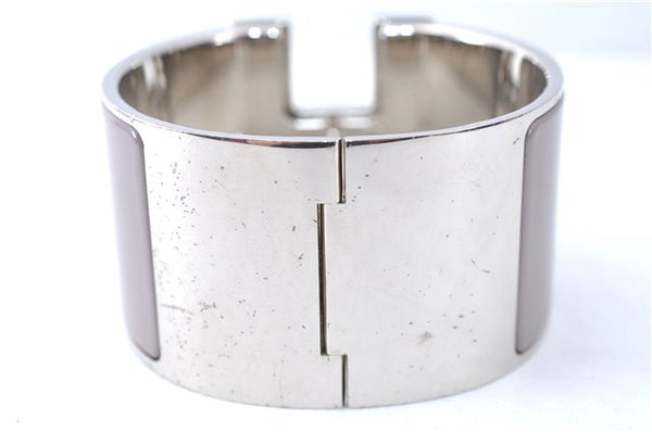 Authentic HERMES Bangle ClicH Silver Light Purple Box J1619