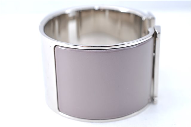 Authentic HERMES Bangle ClicH Silver Light Purple Box J1619