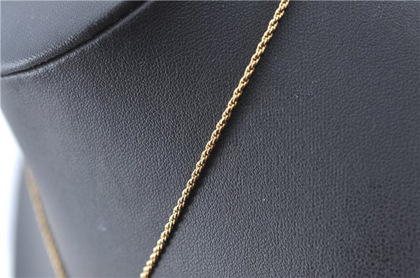 Authentic Christian Dior Gold Tone Chain Pendant Necklace CD J1620