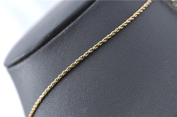 Authentic Christian Dior Gold Tone Chain Pendant Necklace CD J1620