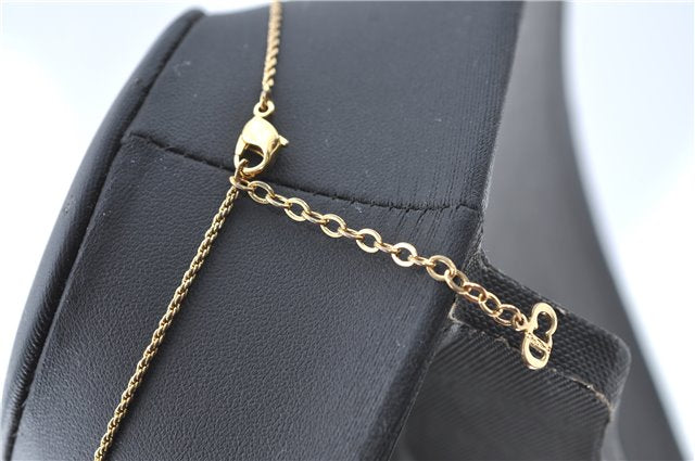 Authentic Christian Dior Gold Tone Chain Pendant Necklace CD J1620