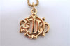 Authentic Christian Dior Gold Tone Chain Pendant Necklace CD J1620