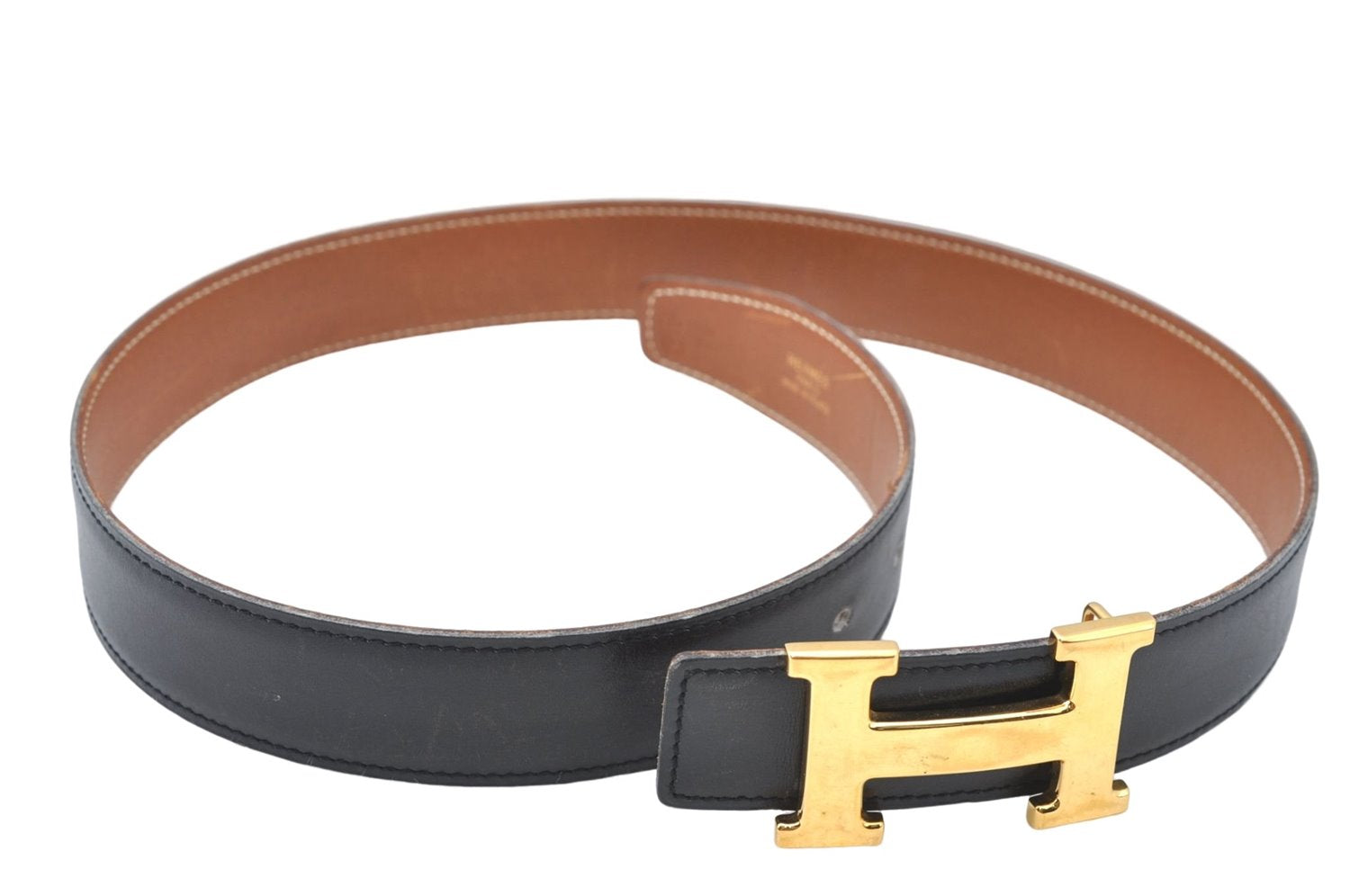 Authentic HERMES Constance Ladies Leather Belt Size 70cm 27.6