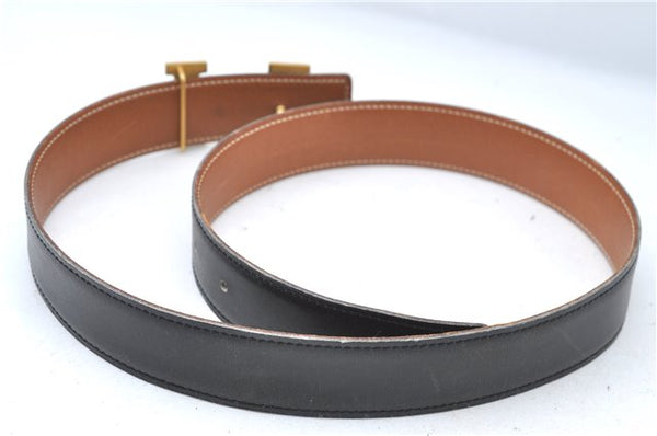 Authentic HERMES Constance Ladies Leather Belt Size 70cm 27.6" Black J1623