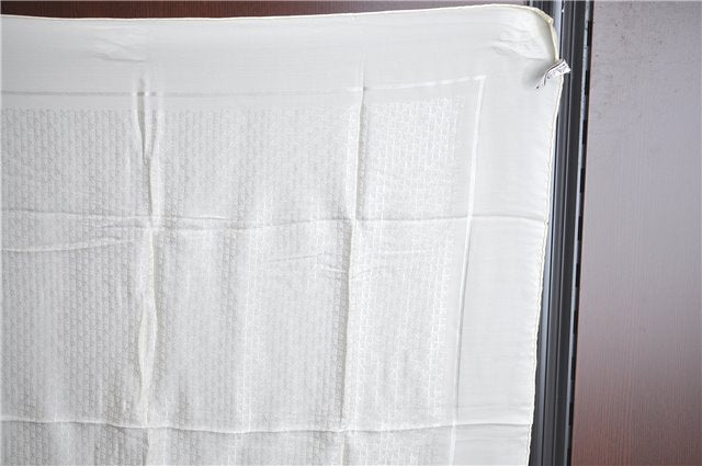 Authentic Christian Dior Trotter Scarf Silk White CD J1624