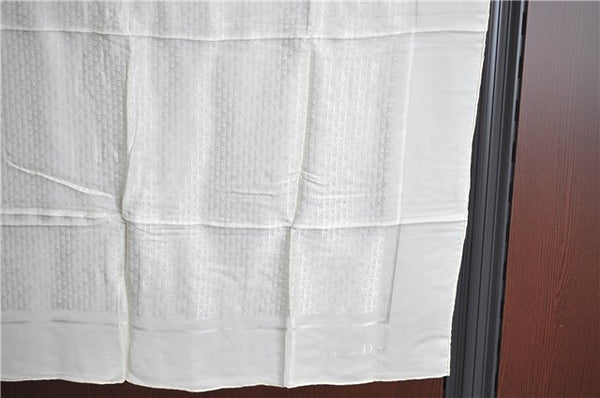 Authentic Christian Dior Trotter Scarf Silk White CD J1624