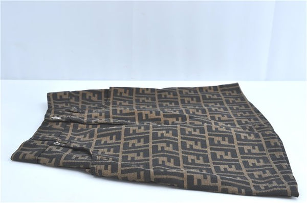 Authentic FENDI Zucca Skirt Cotton USA 4 Size 26 inch Brown Balck J1625