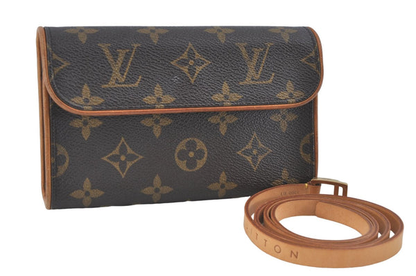 Auth Louis Vuitton Monogram Pochette Florentine Pouch Waist Bag M51855 LV J1665