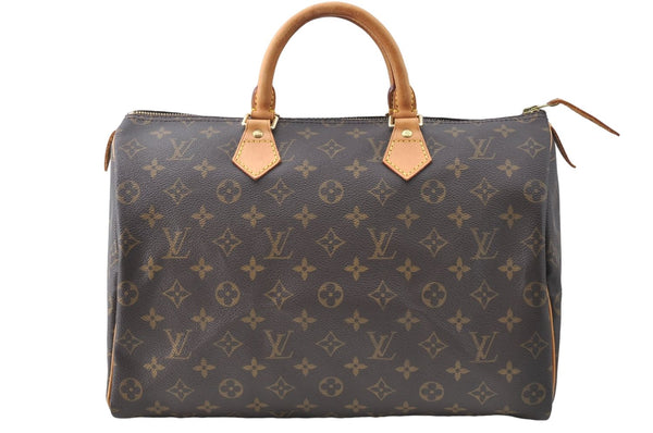 Authentic Louis Vuitton Monogram Speedy 35 Hand Boston Bag M41524 LV J1668