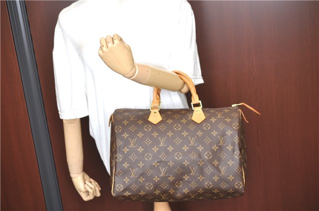 Authentic Louis Vuitton Monogram Speedy 35 Hand Boston Bag M41524 LV J1668