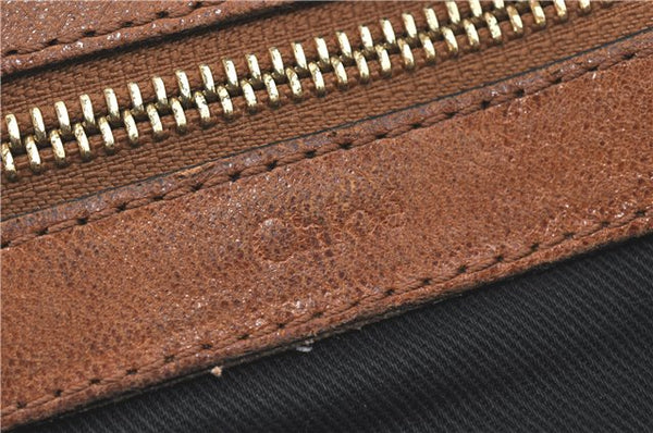 Authentic Chloe Ethel Shoulder Hand Bag Leather Enamel Brown J1670