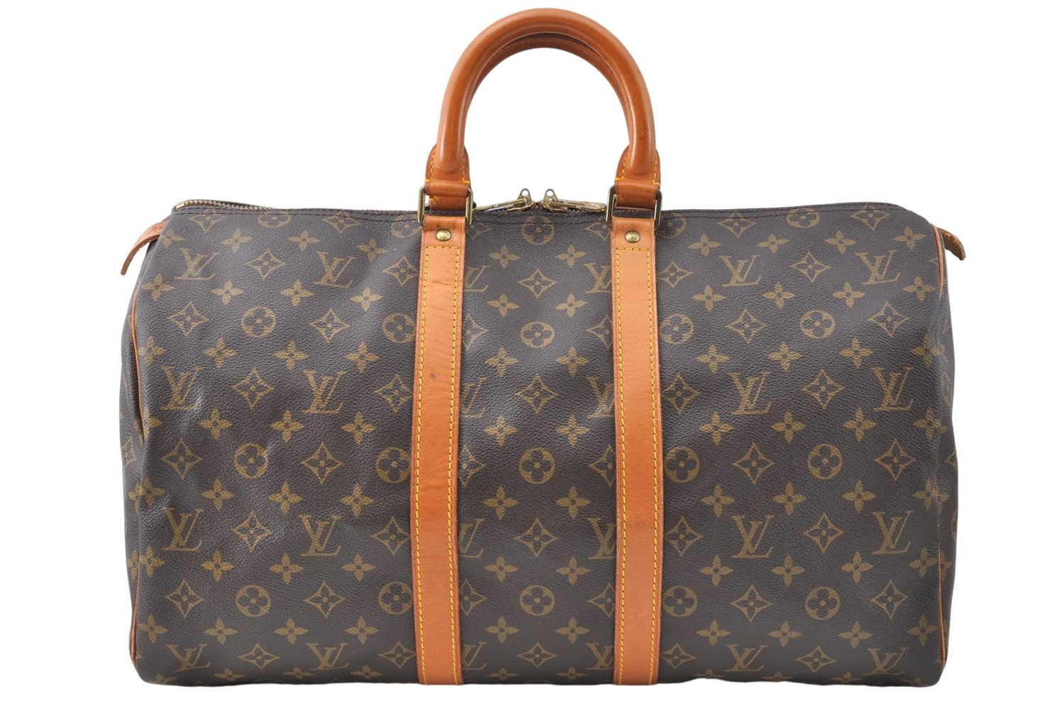 Authentic Louis Vuitton Monogram Keepall 45 Travel Boston Bag M41428 LV J1675