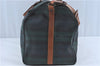 Auth POLO Ralph Lauren Vintage Check PVC Leather Travel Boston Bag Green J1676