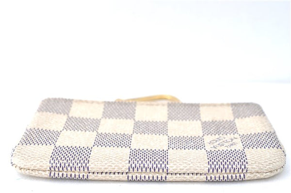 Authentic Louis Vuitton Damier Azur Pochette Cles Coin Case N62659 LV J1677