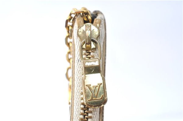 Authentic Louis Vuitton Damier Azur Pochette Cles Coin Case N62659 LV J1677