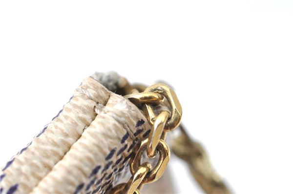 Authentic Louis Vuitton Damier Azur Pochette Cles Coin Case N62659 LV J1677